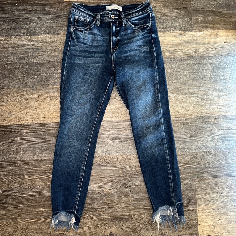 KANCAN dark wash Dana high rise ankle skinny jeans 27 - Picture 2 of 8